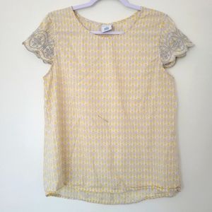 Sleep Sense Cotton‎ Modal Blend Dots Yellow PJs Top S